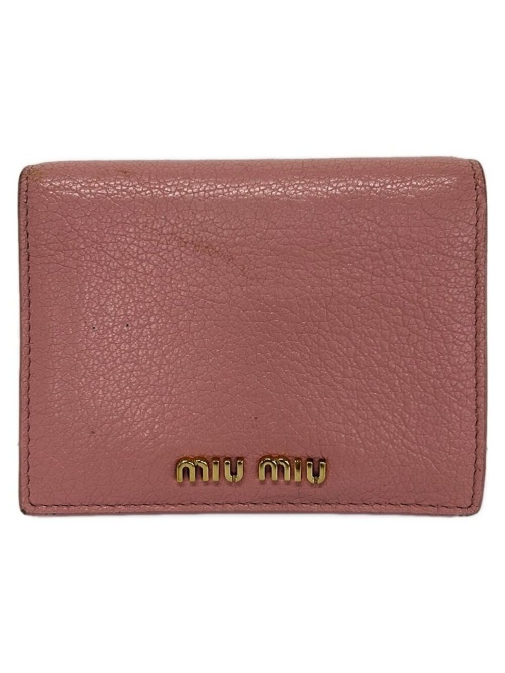 Miu Miu Bifold Wallet Light Pink Inside Floral Pattern Leather